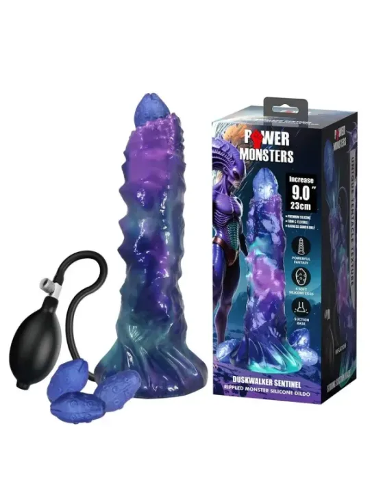 Power Monsters - Duskwalker Sentinel Tricolor Dildo Gonfiabile In Silicone Fantasy 23 Cm 5 Cm - POWER MONSTERS - Piacere Anale | erosidea.com