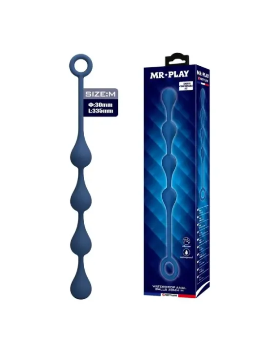 Mr Play - Perle Anali In Silicone Blu Taglia M 33 Cm - MR PLAY - Piacere Anale | erosidea.com