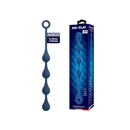 Mr Play - Perle Anali In Silicone Blu Taglia M 33 Cm - MR PLAY - Piacere Anale | erosidea.com