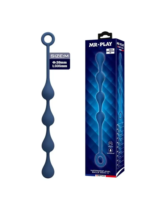 Mr Play - Perle Anali In Silicone Blu Taglia M 33 Cm - MR PLAY - Piacere Anale | erosidea.com