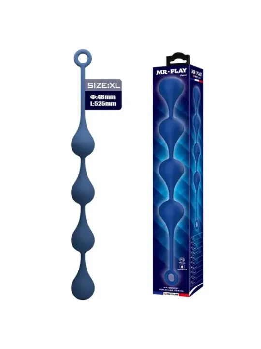 Mr Play - Perle Anali In Silicone Blu Taglia Xl 525 Cm - MR PLAY - Piacere Anale | erosidea.com