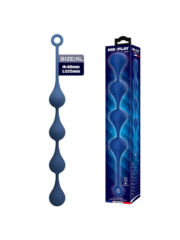 Mr Play - Perle Anali In Silicone Blu Taglia Xl 525 Cm - MR PLAY - Piacere Anale | erosidea.com