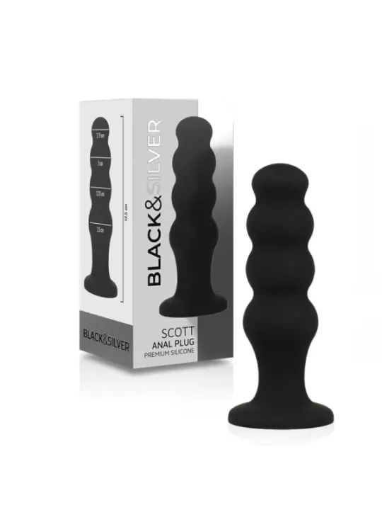 Black&Silver - Plug Anale In Silicone Scott Premium Nero - BLACK&SILVER - Plug e Catene Anali | erosidea.com