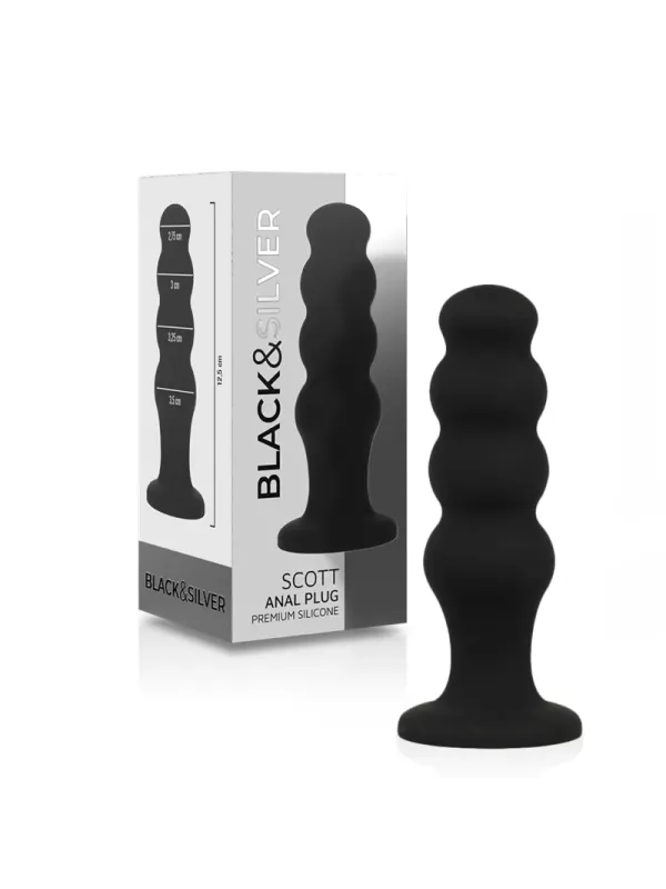Black&Silver - Plug Anale In Silicone Scott Premium Nero - BLACK&SILVER - Plug e Catene Anali | erosidea.com