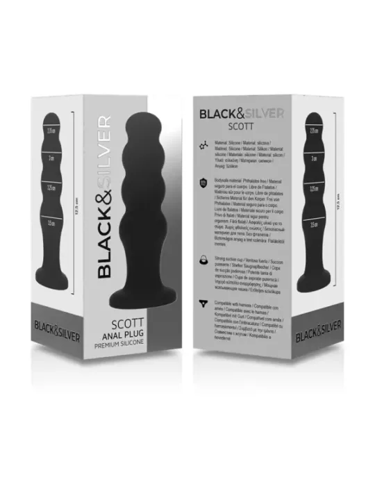 Black&Silver - Plug Anale In Silicone Scott Premium Nero - BLACK&SILVER - Plug e Catene Anali | erosidea.com