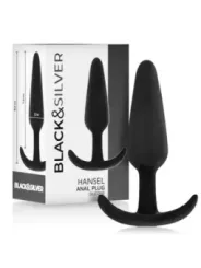 Black&Silver - Plug Anale In Silicone Hansel Con Maniglia Piccolo - BLACK&SILVER - Plug e Catene Anali | erosidea.com