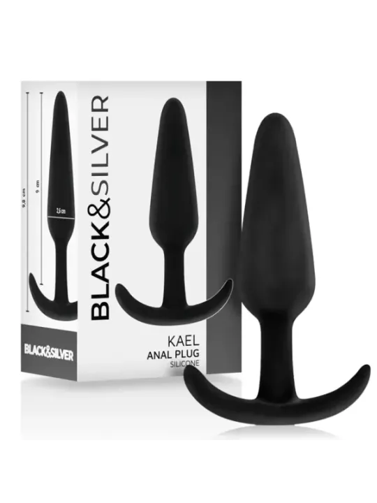 Black&Silver - Plug Anale In Silicone Kael Con Manico Medio - BLACK&SILVER - Plug e Catene Anali | erosidea.com