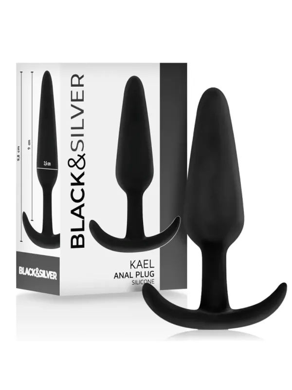 Black&Silver - Plug Anale In Silicone Kael Con Manico Medio - BLACK&SILVER - Plug e Catene Anali | erosidea.com