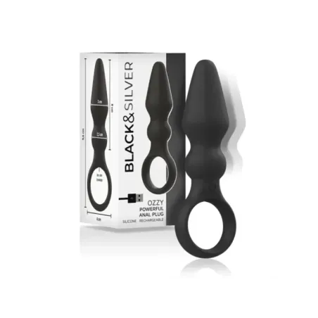 Black&Silver - Potente Plug Anale In Silicone Ozzy - BLACK&SILVER - Plug e Catene Anali | erosidea.com