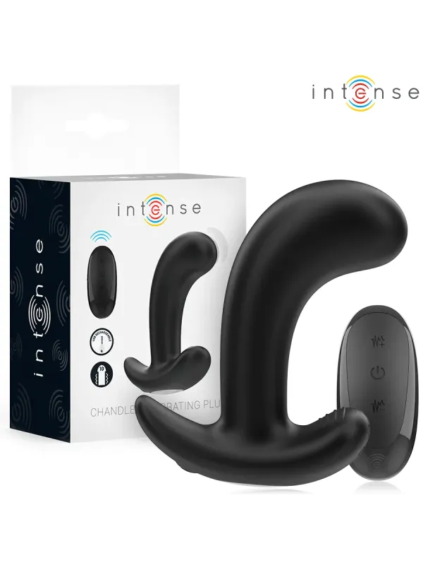 Intense - Chandler Anal Plug 10 Vibrazioni Nero Telecomando - INTENSE ANAL TOYS - Plug e Catene Anali | erosidea.com