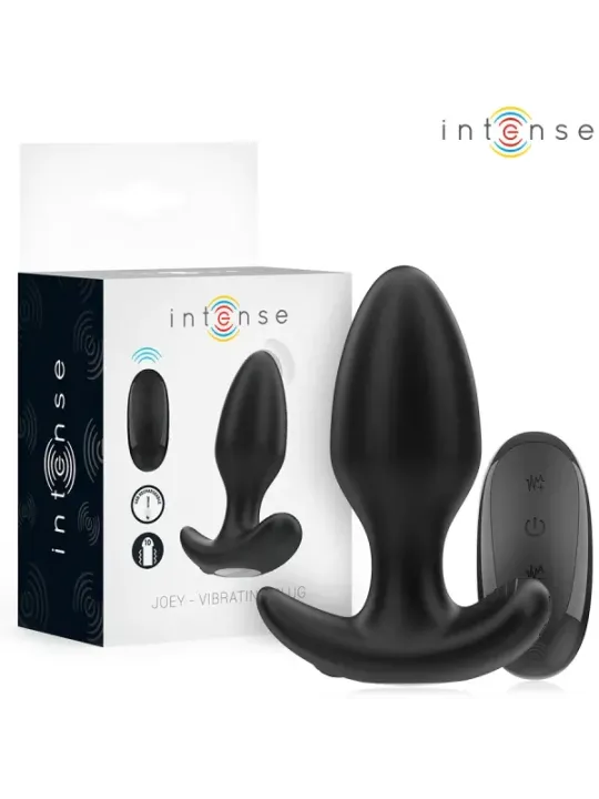 Intense - Joey Anal Plug 10 Vibrazioni Nero Telecomando - INTENSE ANAL TOYS - Plug e Catene Anali | erosidea.com