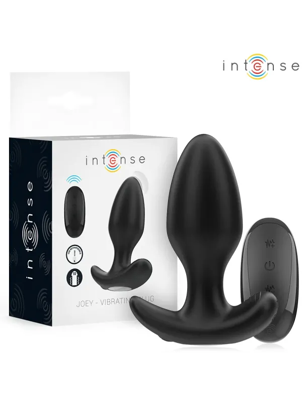 Intense - Joey Anal Plug 10 Vibrazioni Nero Telecomando - INTENSE ANAL TOYS - Plug e Catene Anali | erosidea.com