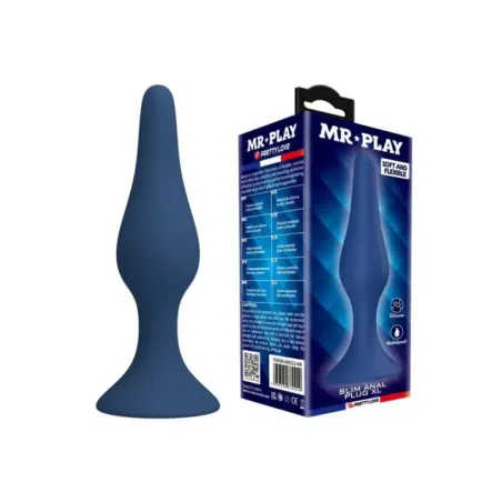 Mr Play - Plug Anale Conico In Silicone Blu Xl - MR PLAY - Plug e Catene Anali | erosidea.com