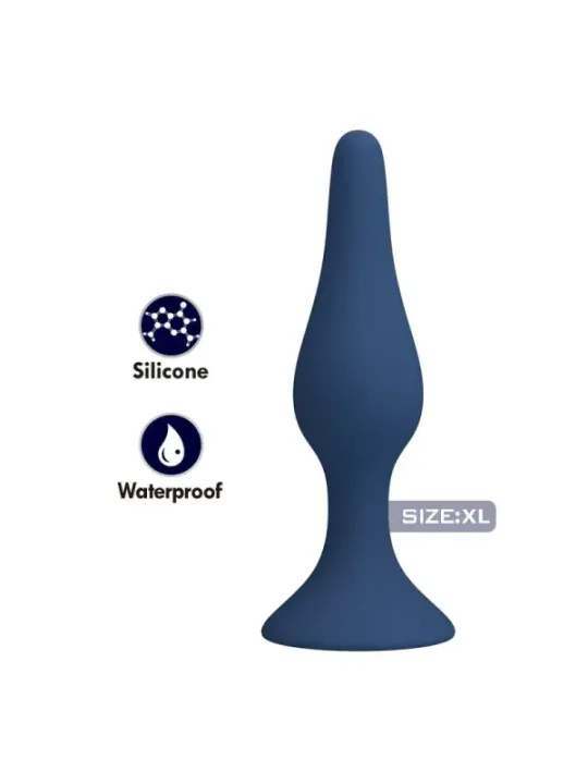 Mr Play - Plug Anale Conico In Silicone Blu Xl - MR PLAY - Plug e Catene Anali | erosidea.com